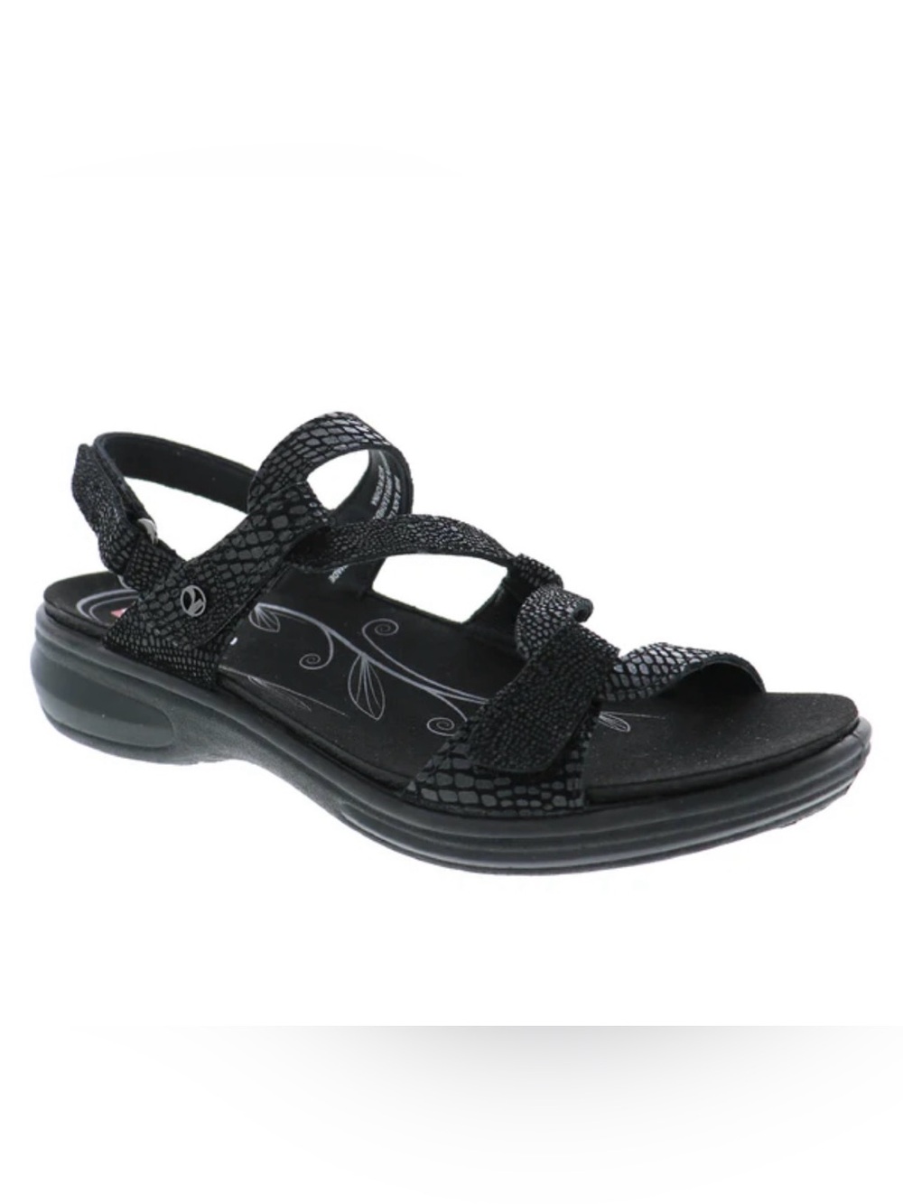 Revere Emerald Sandals In Black Lizard Women's US 7M
